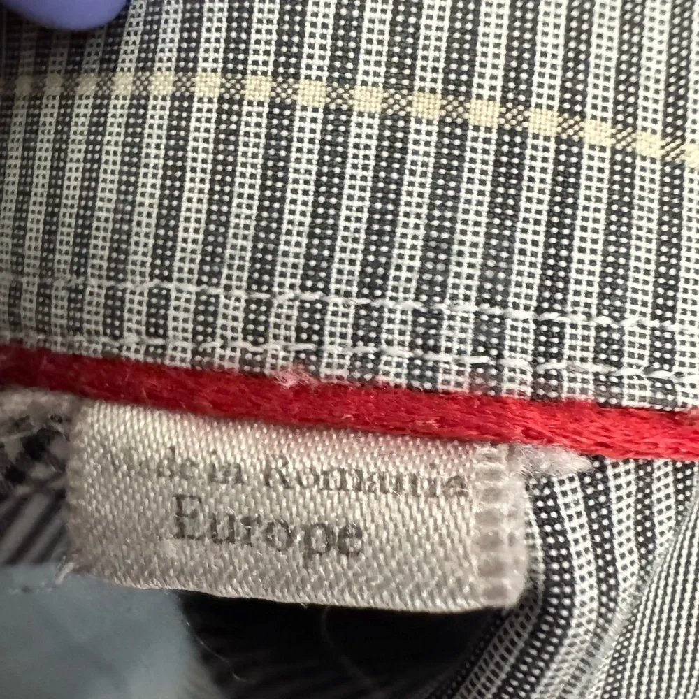 Eton Contemporary Gray Plaid Dress Shirt Size 16 / 41 Luxury Euro Classic Office